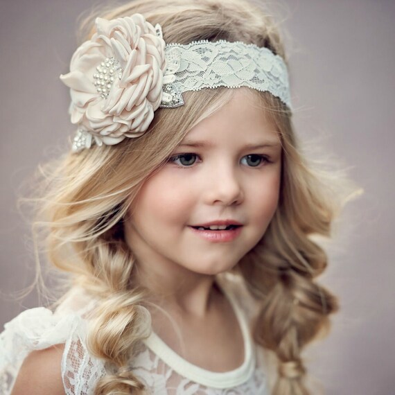 Baby Headband Baby Girl Headband Couture Headband Baptism Etsy