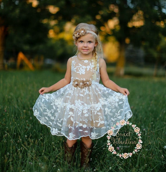 etsy lace flower girl dress