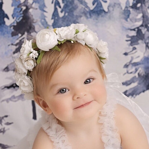 Corona de flores blancas, tiara de flores, corona floral, halo de flores,  corona de flores boho, corona nupcial, corona de niña de flores, diadema de  flores blancas -  México