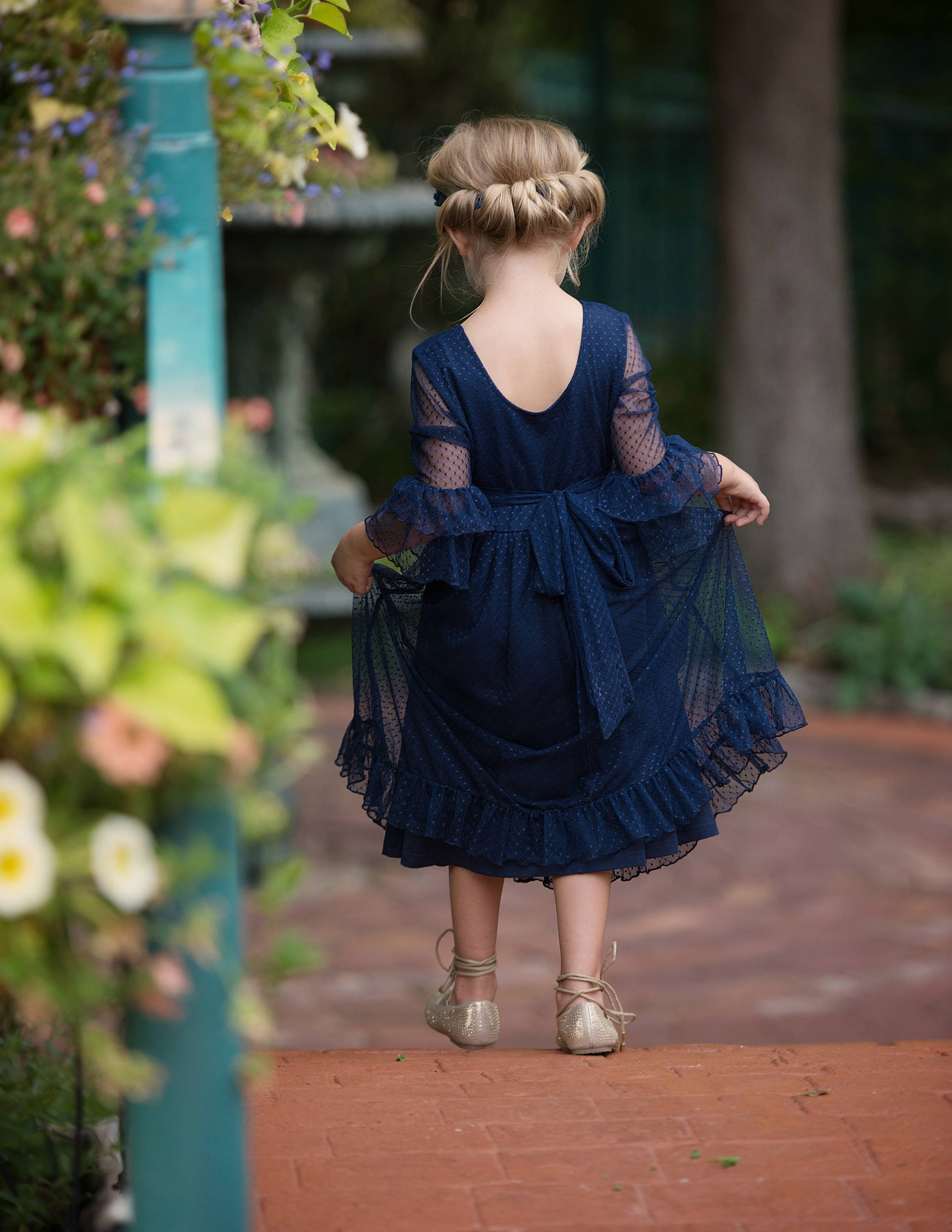 Navy blue flower girl dress flower girl dresses Rustic Etsy