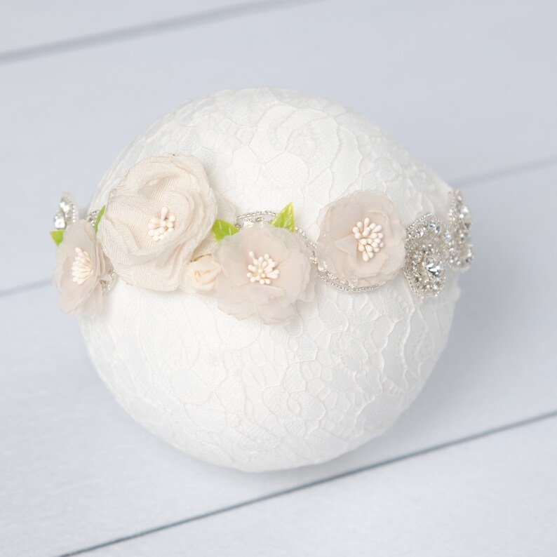 Pink Baby Headband Flower Girl Headband Blush Pink Flower Etsy