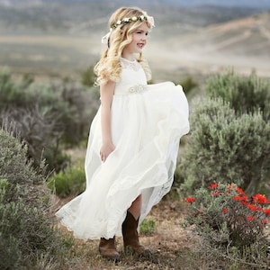 SALE Ivory Flower Girl Dress Tulle Flower Girl Dress Rustic - Etsy