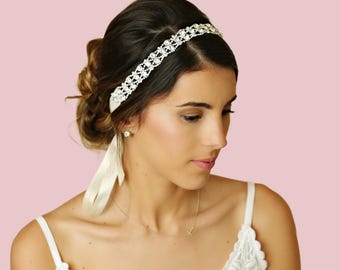 Thin Crystal Rhinestone Headband - Rhinestone Hair Band  display picture 1