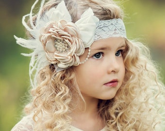 Baby Girl Headband, Flower Girl Headband, Hair Bows, Special Ocassion Bow Headband, Wedding