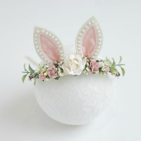 Bandeau Oreilles De Lapin Pâques – Lot De 2 Serre-têtes (rose Et Gris) + 3 Pinces à Cheveux (lapin Et Carotte) – Enfant Et Adulte, Multicolore