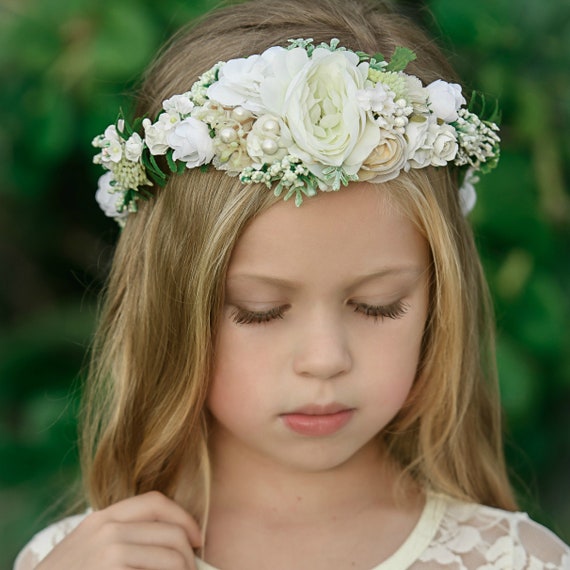 Corona de flores de primavera, tiara de flores para niños pequeños, corona  floral para bebés, halo de flores, corona de flores boho, corona de niña de  flores, corona de cabello floral 