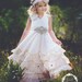 Flower girl dress,boho flower girl dress,rustic Ivory flower girl dress , flower girl dresses,beach wedding flower girl dress,champagne 99 