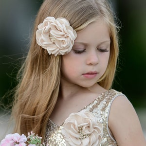 Flower Girl Dress Ivory Gold Flower Girl Dressflower Girl - Etsy