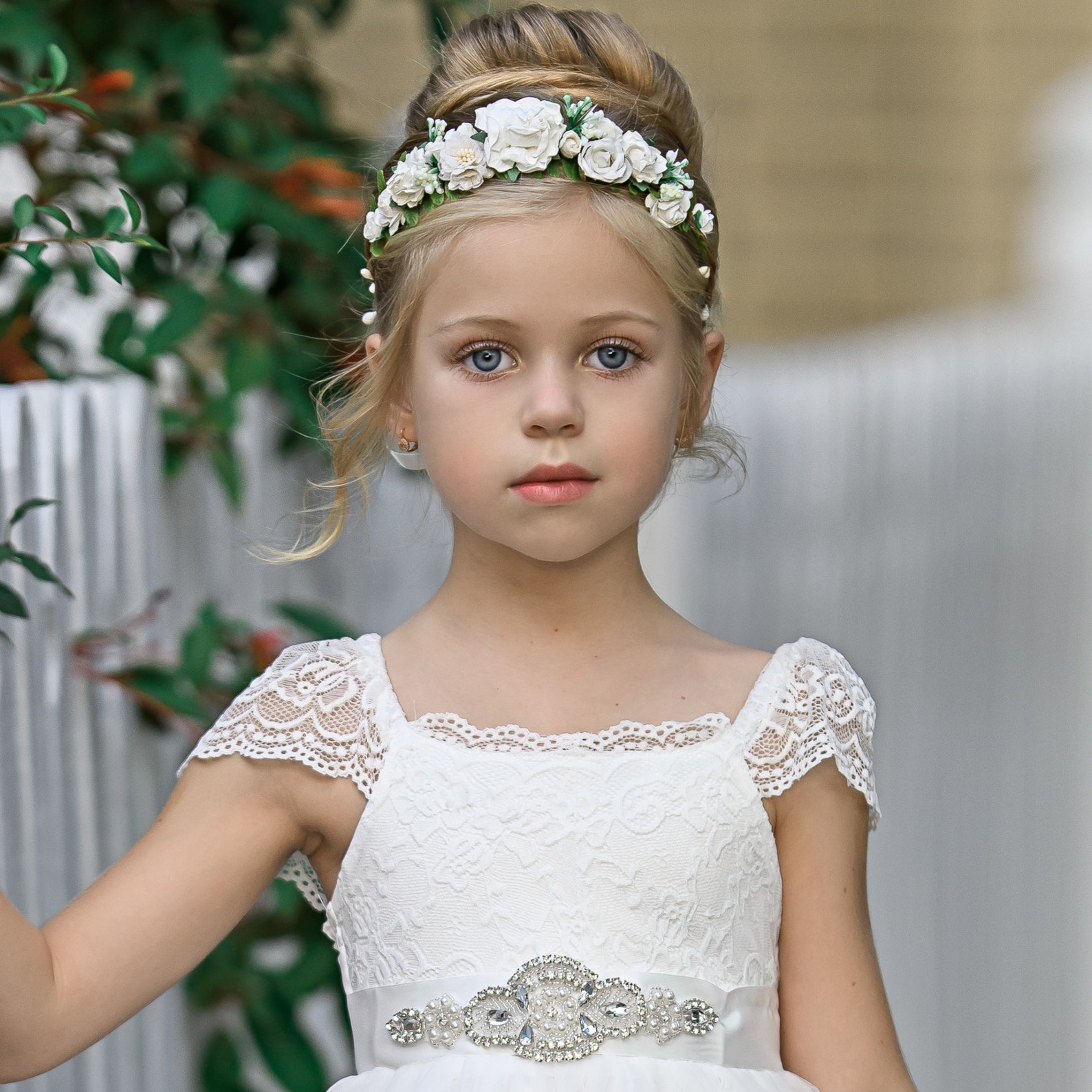 Flower Girl Dress Flower Girl Dresses off White Lace Dress Etsy UK