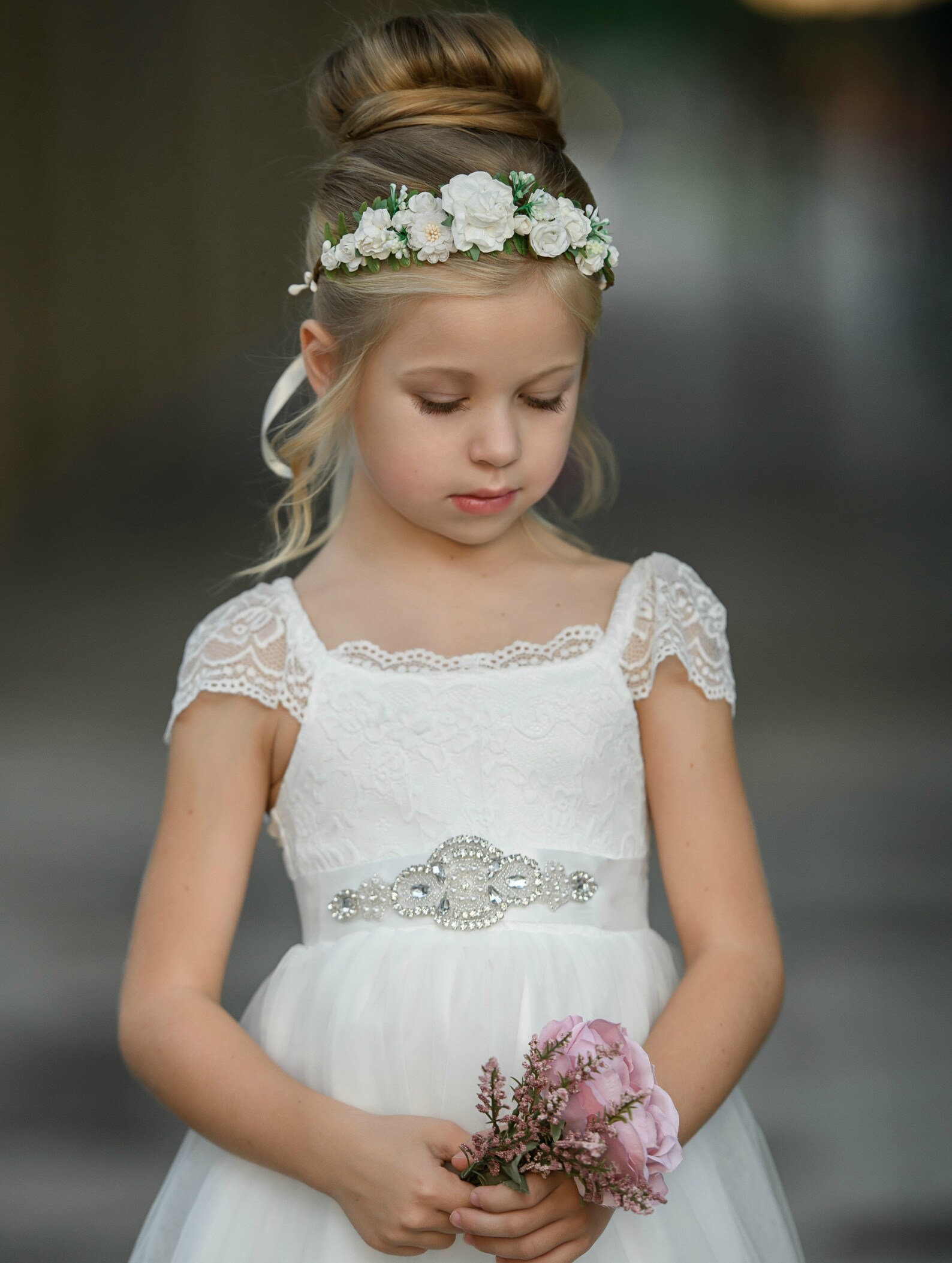 Flower Girl Dress Flower Girl Dresses off White Lace Dress Etsy UK