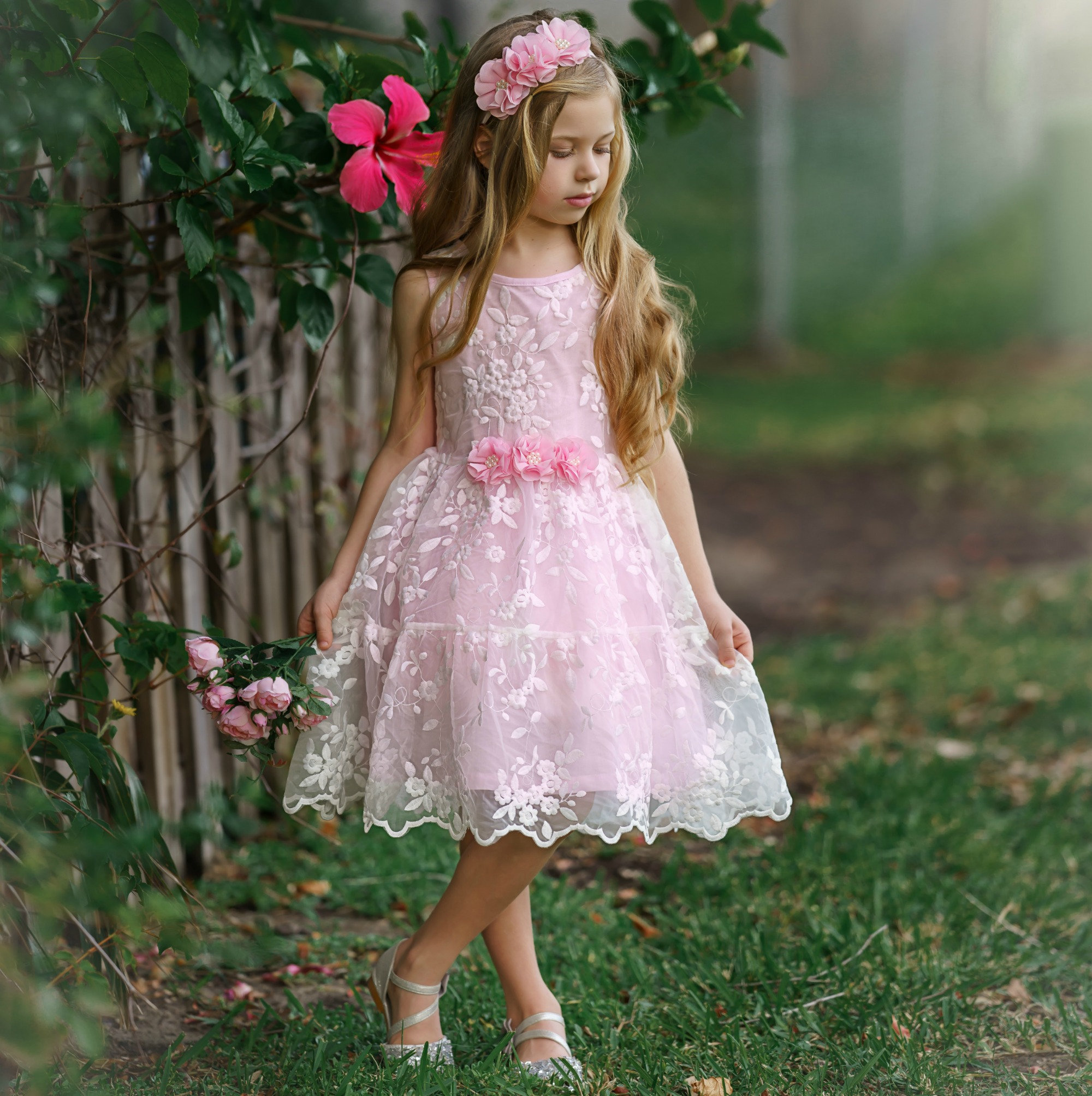 girls pink dress