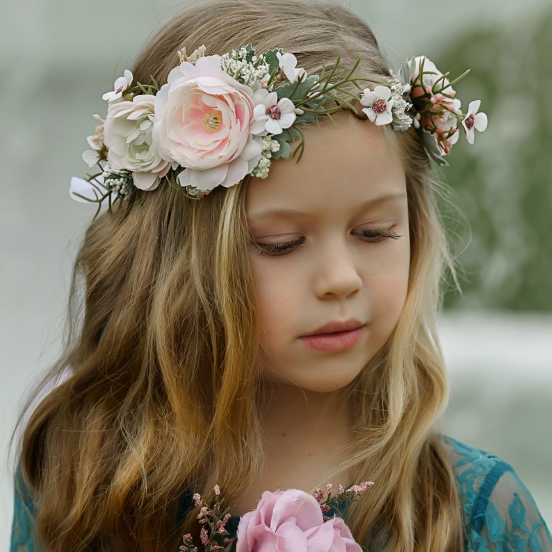 Ivory Flower Crown Flower Girl Headband Girls Floral Crown Etsy