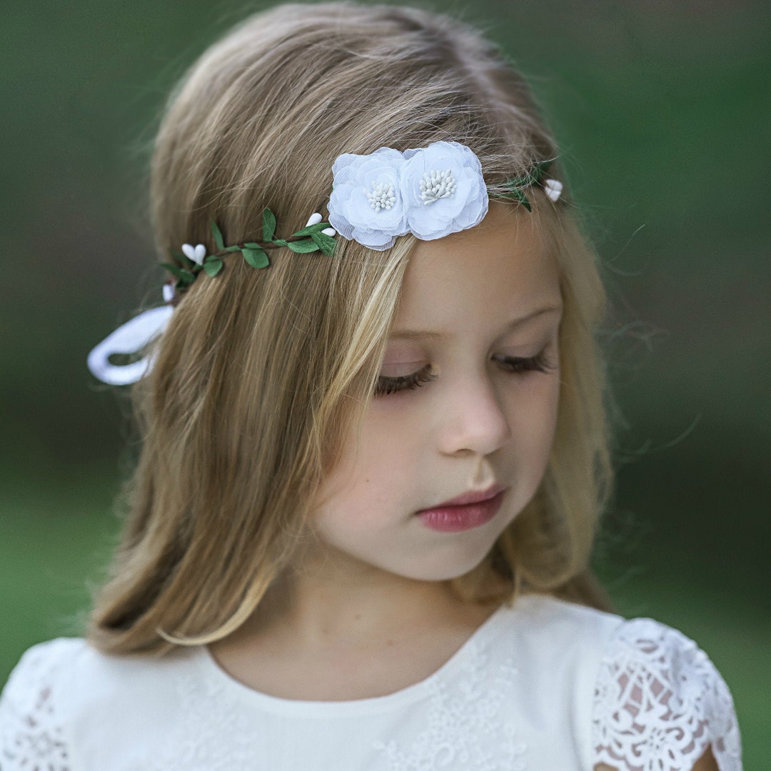 White Flower Crown, White Floral Crown, White Flower Headband, Flower