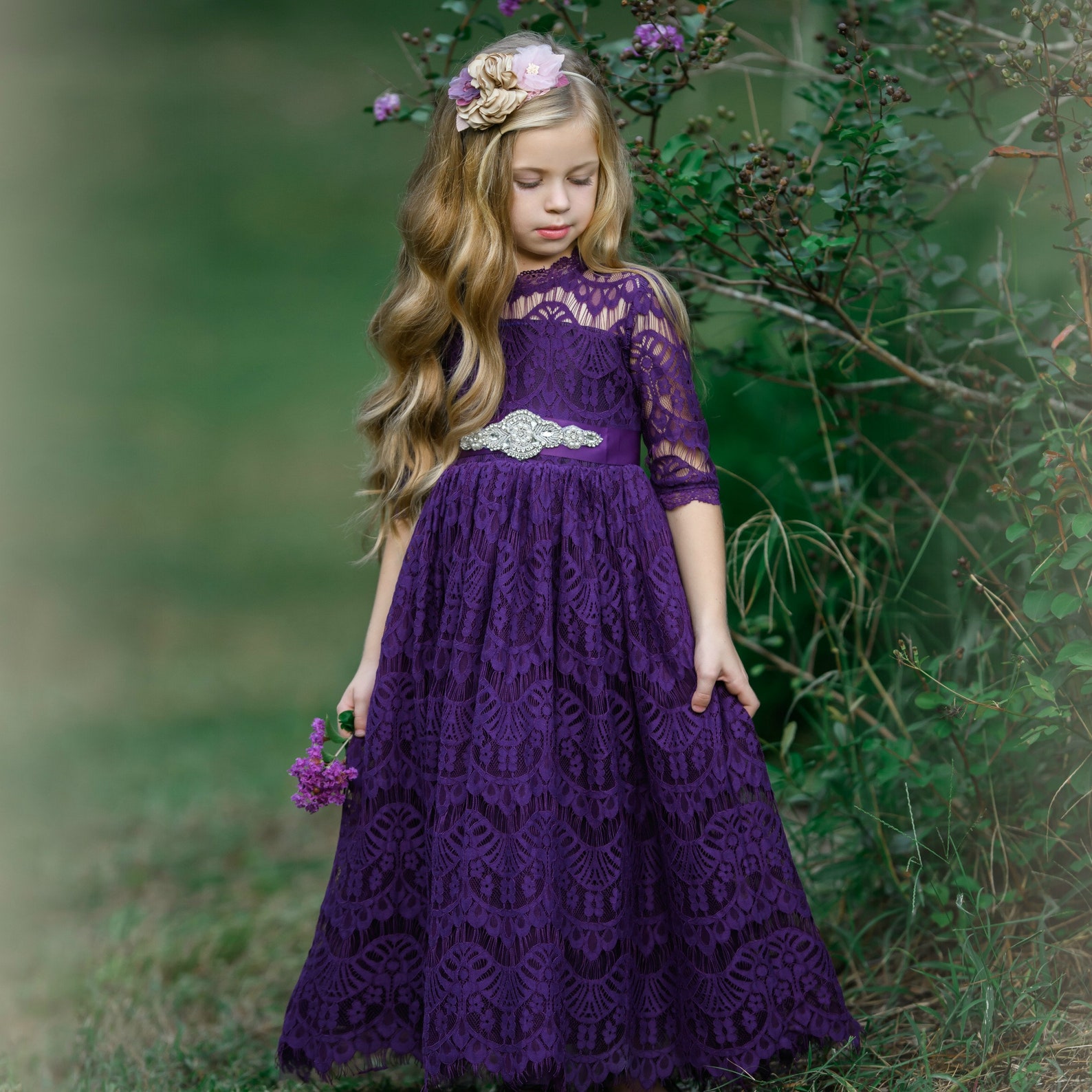 Lace Flower Girl Dress Burgundy Lace Flower Girl Dress Etsy