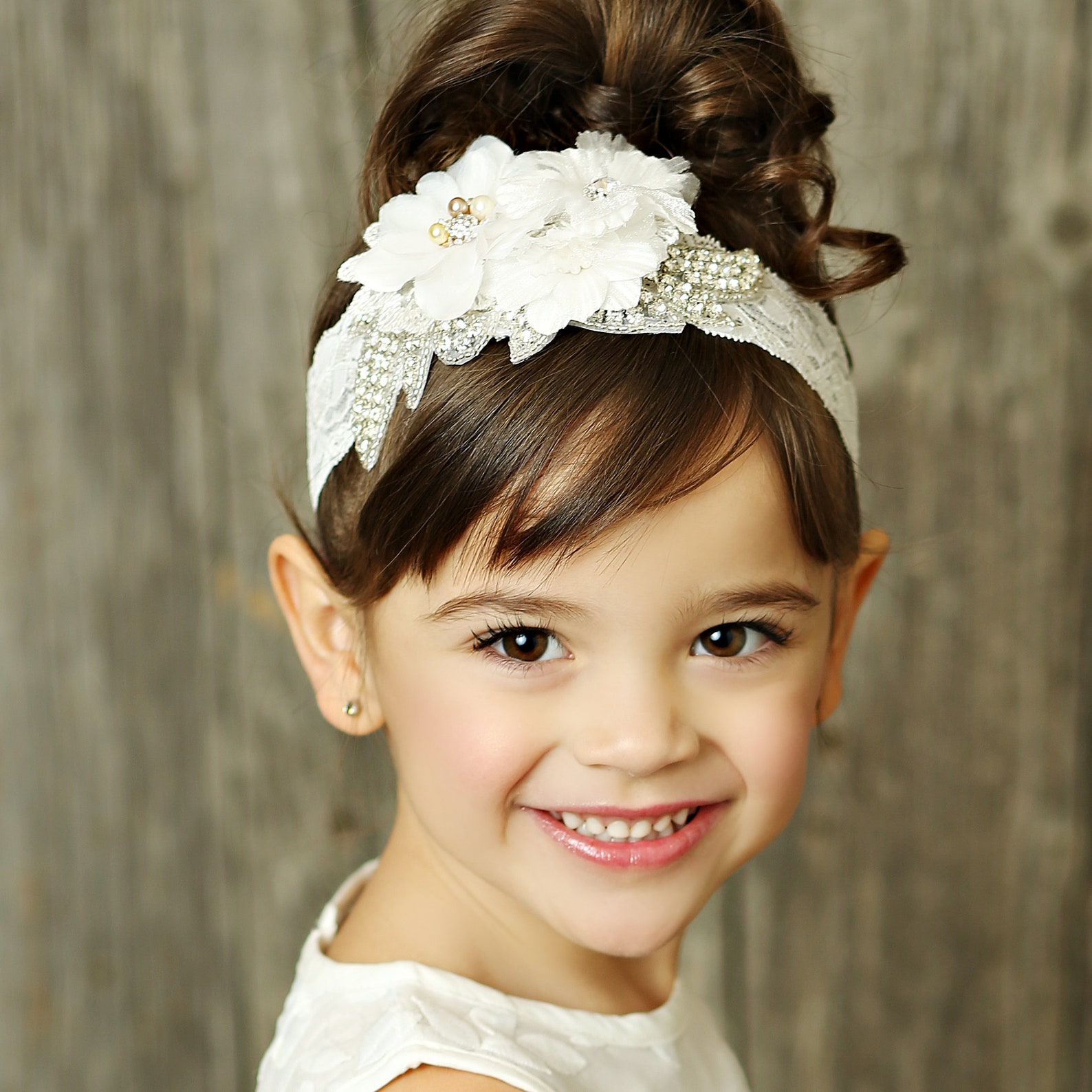 White Baby Headband Christening Headband Bridal Headband Etsy