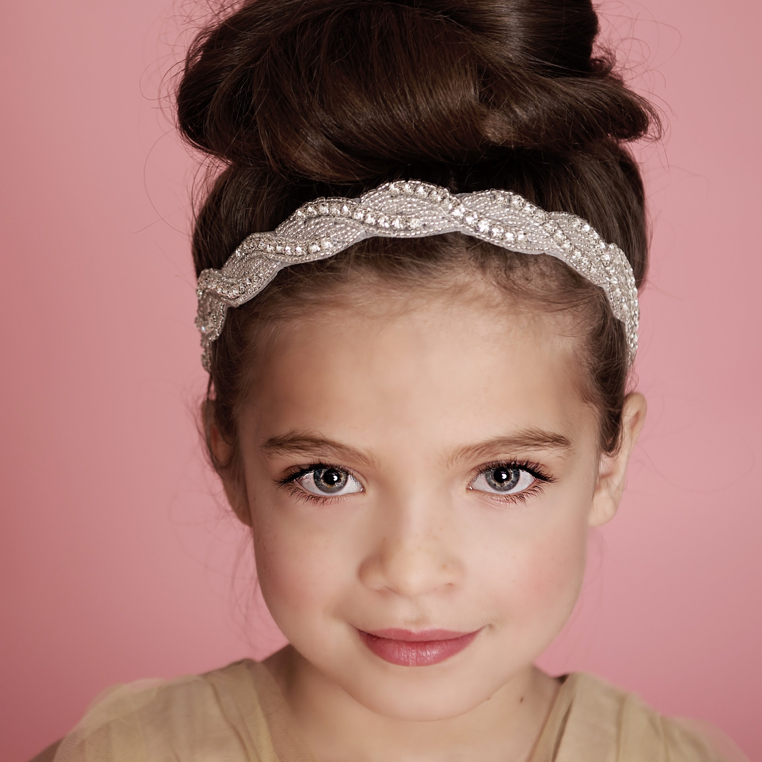 Flower Girl Headband Rhinestone Headband Bridal Headband Etsy