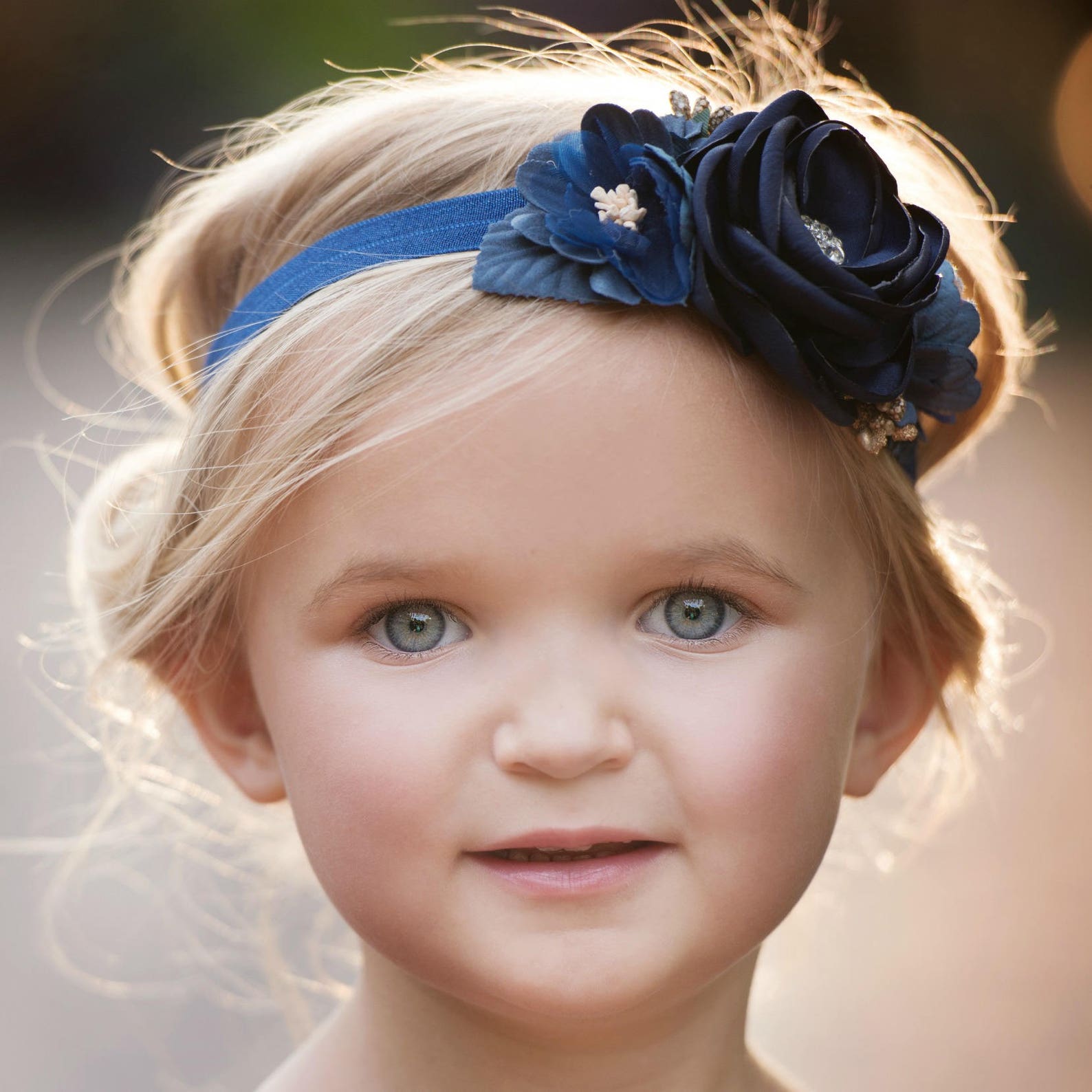 Navy Blue Baby Headband Navy Flower Girl Headbandbaby Girl Etsy