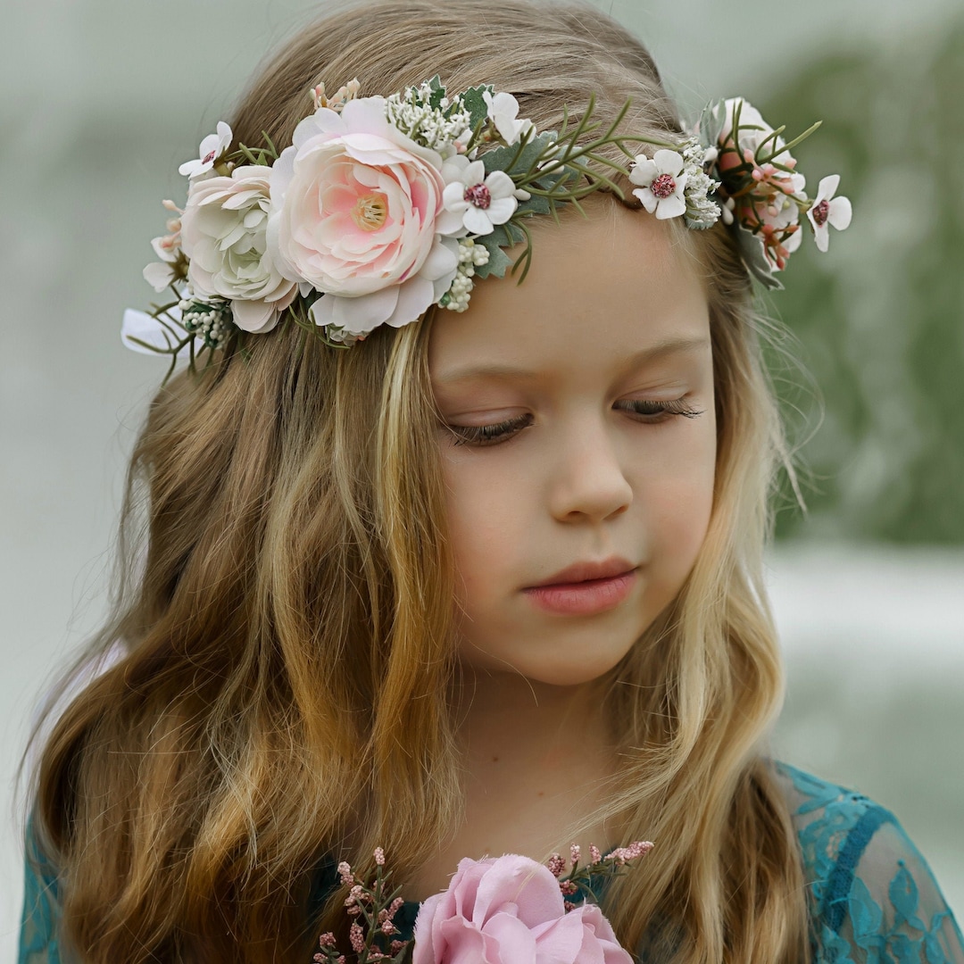 Spring Flower Crown, Flower Tiara, Floral Crown, Flower Halo, Bohemian  Flower Crown, Bridal Crown, Flower Girl Crown, Floral Hair Wreath 