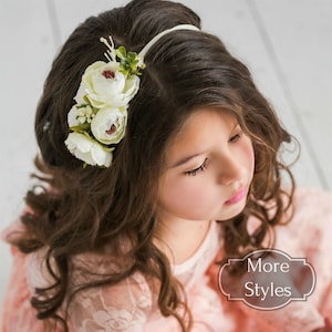 Baby headbands,Baby girl headband, floral nylon headband, flower crown headband, nylon headbands,Newborn headband, Infant Headband,Hair bows