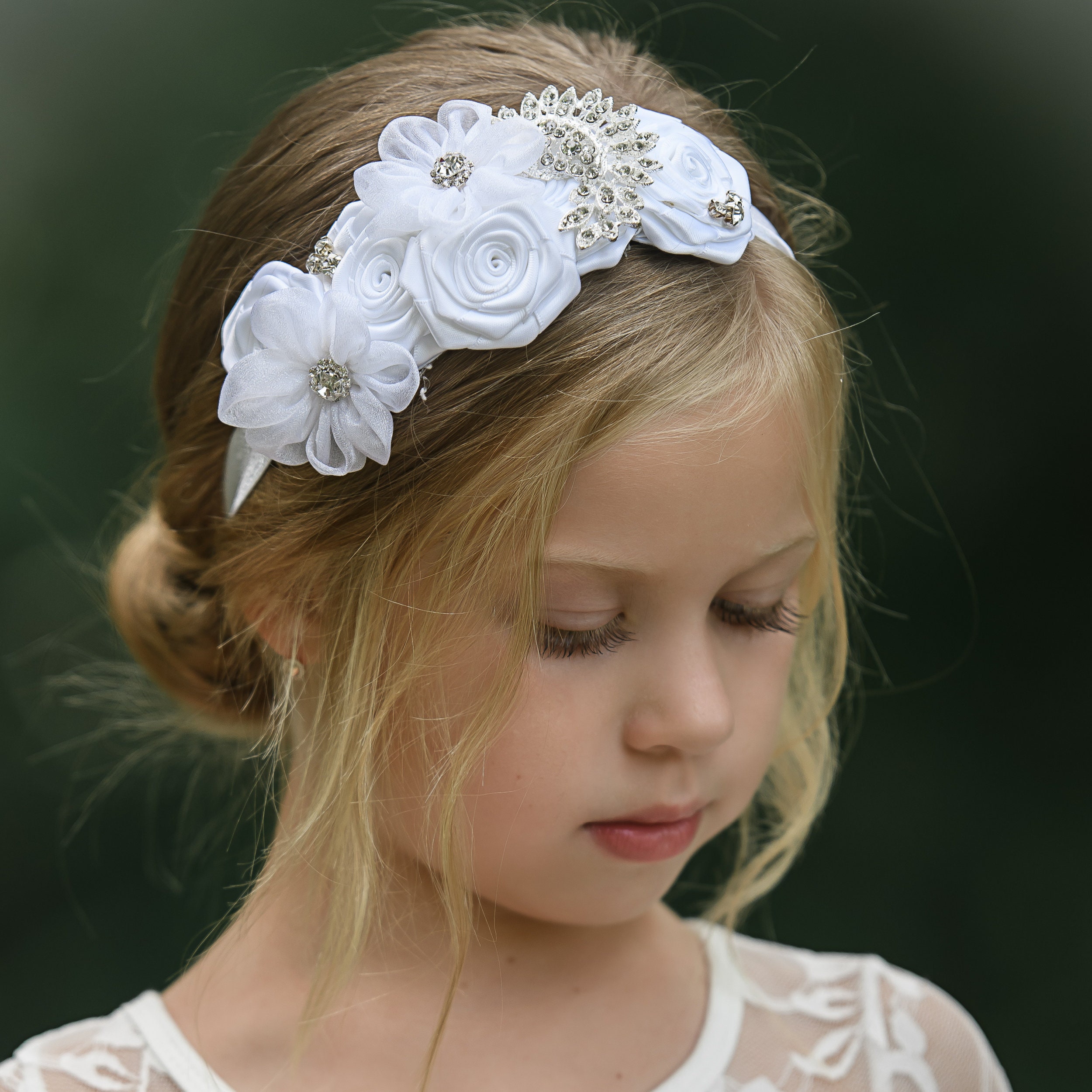 Diadema de flores para niña - Adriels Moda Infantil
