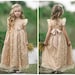 Lace flower girl dress,flower girl dresses, Lace baby dress,rustic girl dress,country flower girl, champagne dress, junior bridesmaids 167 