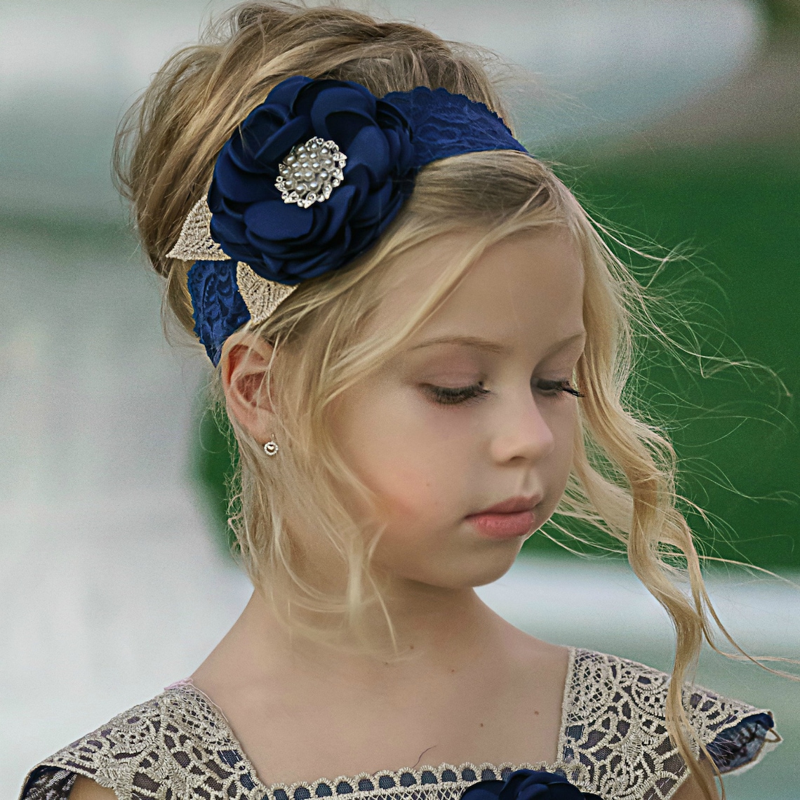 Navy Lace Flower Girl Dress Tulle Rustic Flower Girl Dress Etsy
