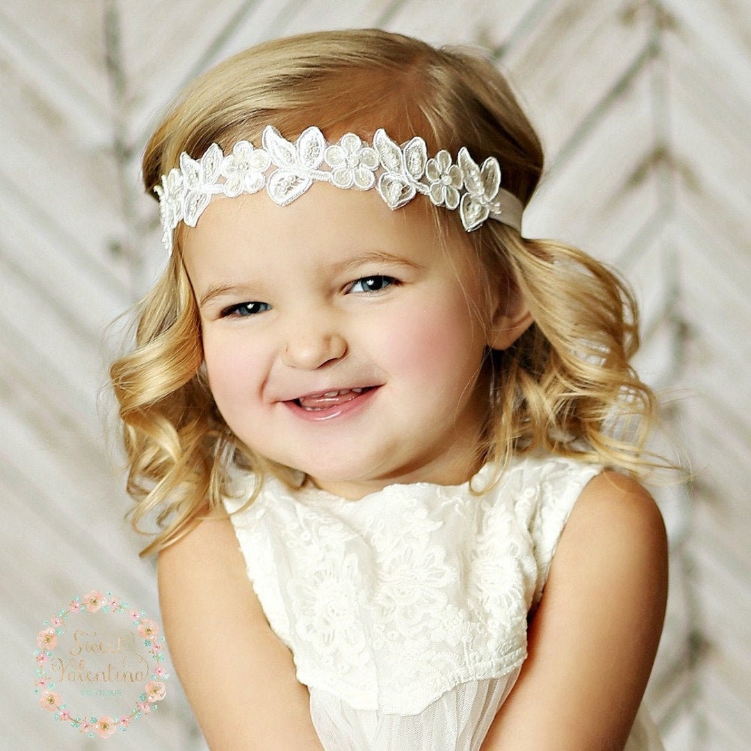 Baby Headbands,newborn Headband,boho Lace Headband,baby Headband, White