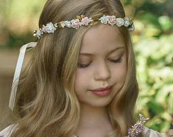 Floral Flower Crown, Bohemian Bridal Hair Wreath
