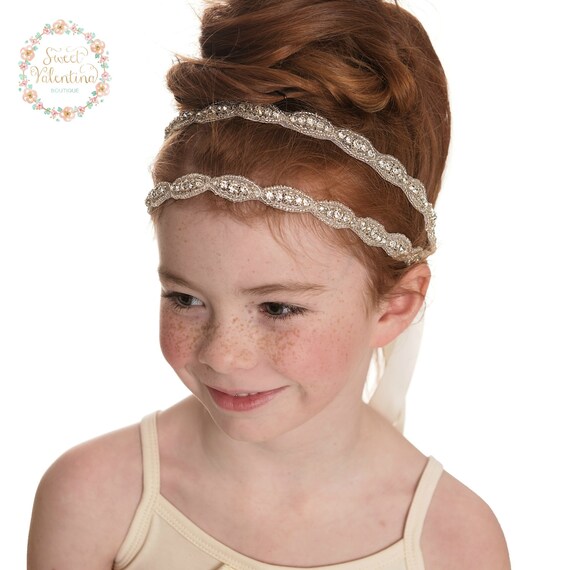 Double Rhinestone Bridal Headband Wedding Headband Flower Etsy