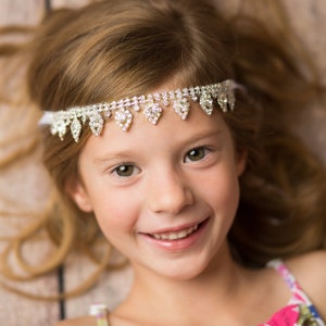 Rhinestone headband,Flower Girl Headband, Crystal Headband, Christening Headband, Baptism headband, Bling Headband, Newborn Baby Headband.