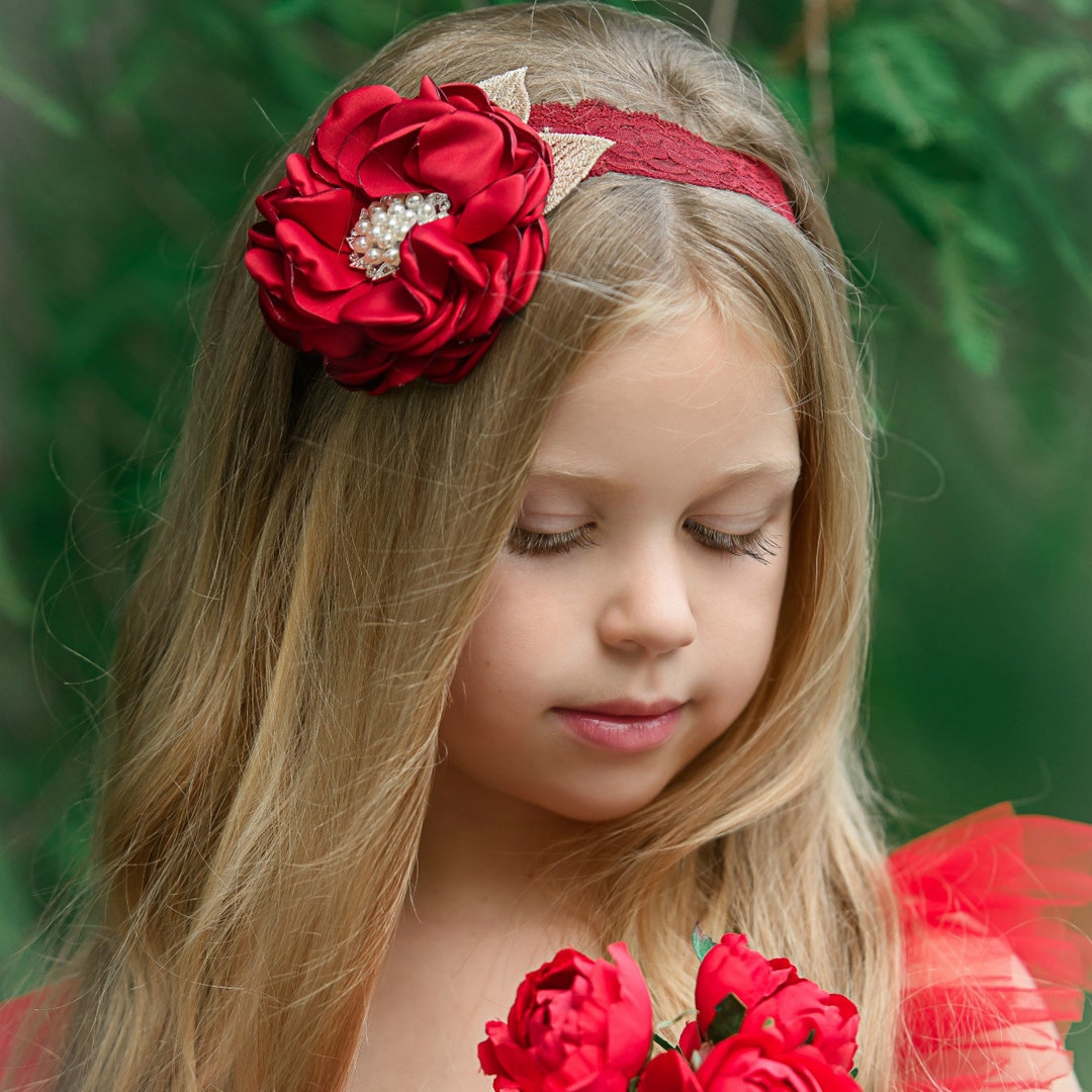 Black Headband Silk Flower Headband Girl Headband Couture Etsy