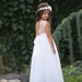 Bohemian flower girl dress, Flower girl dresses, girls lace dress, Rustic flower girl dress, Communion Dress, Off white lace tulle dress 29 