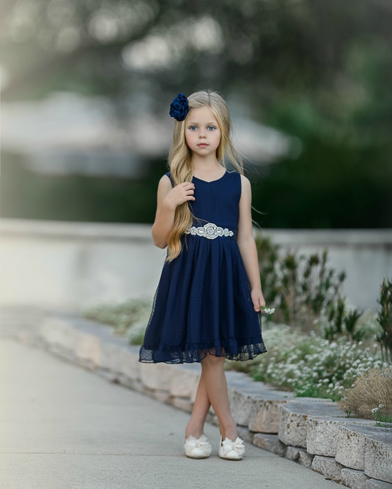 Navy Blue Flower Girl Dress Flower Girl Dresses Rustic Etsy