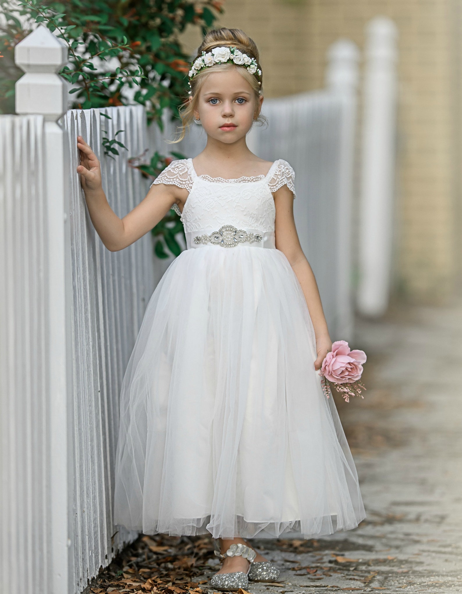 Flower Girl Dress Flower Girl Dresses off White Lace Dress Etsy UK