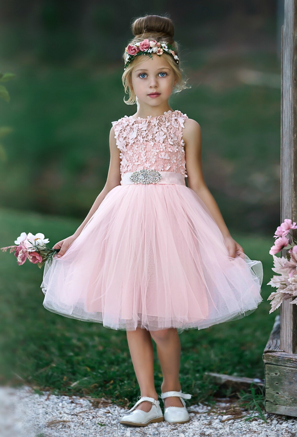 Open Back Flower Girl Dress Blush Pink Lace Flower girl dress Etsy