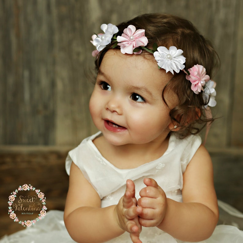 Baby Headbands Flower Girl Headband Girls Flower Crown Flower Halo,Ivory Flower Crown