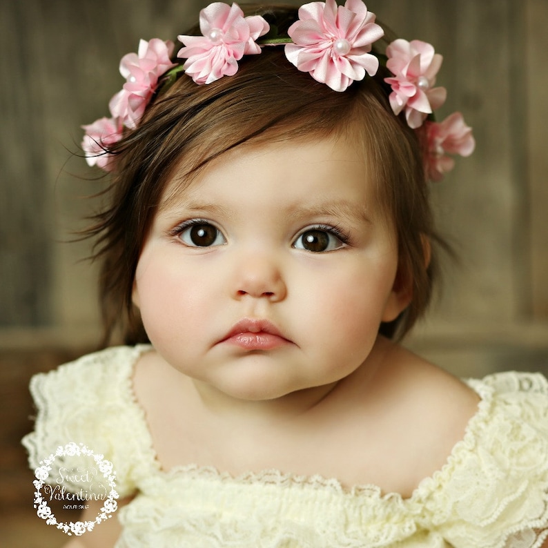 Baby Headbands Flower Girl Headband Girls Flower Crown Flower Halo,Ivory Flower Crown
