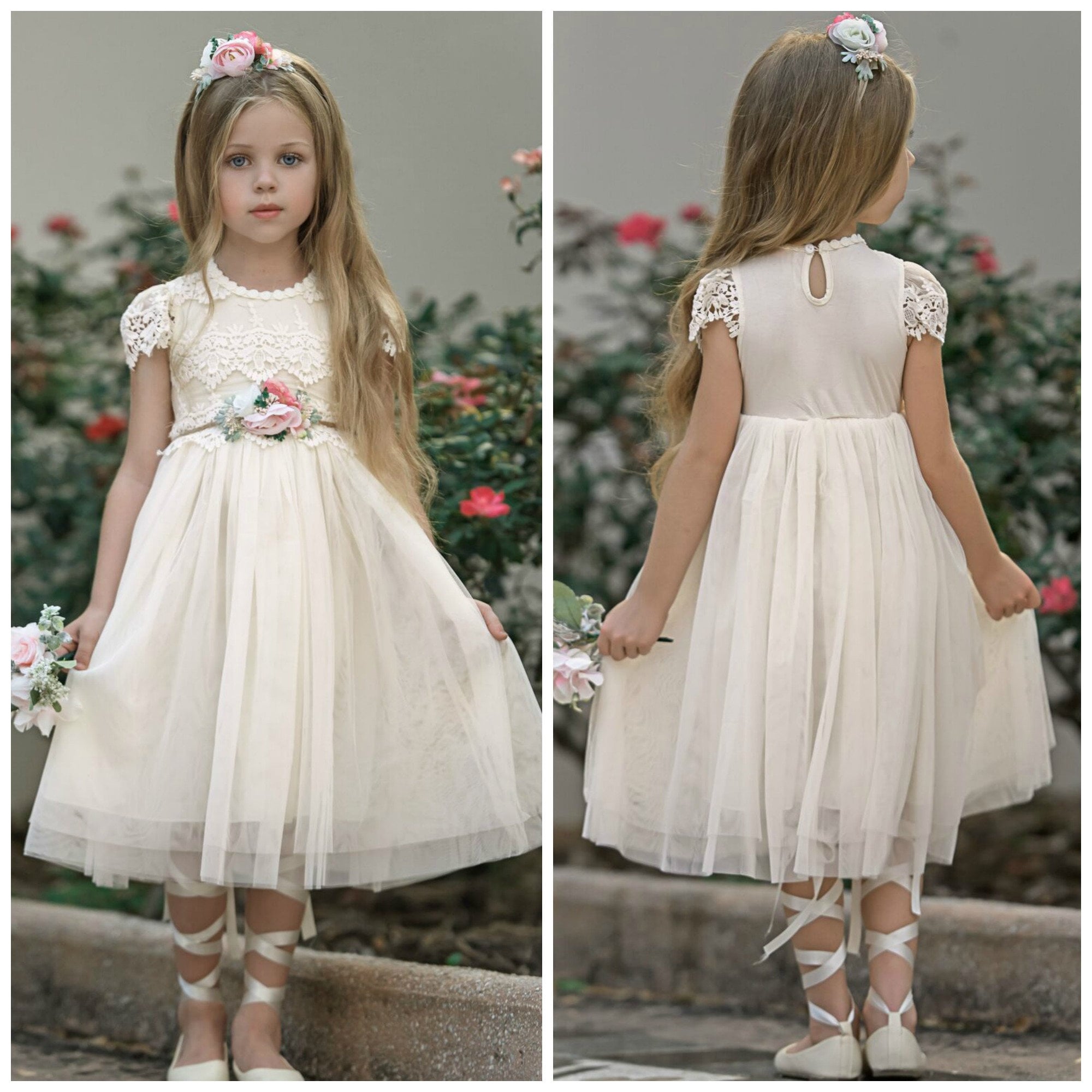 Georgia Pink Flower Girl Dress and Bolero Outfit Birthday Party Gown & FREE Headband