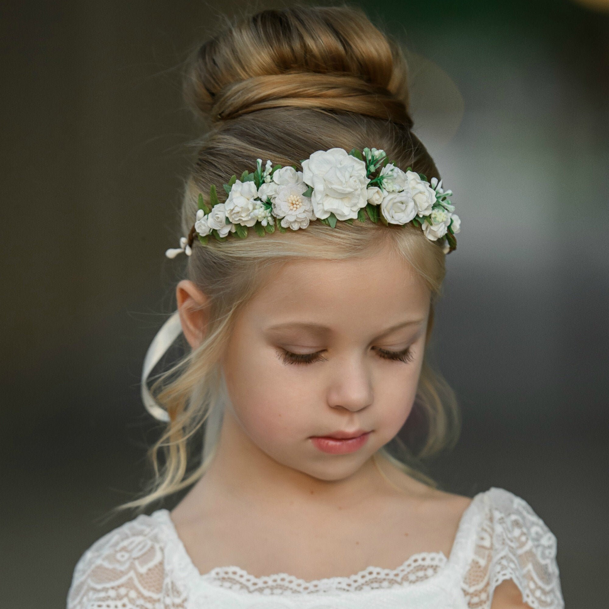 Blush Pink Flower Crown Flower Girl Headband Girl Floral Etsy