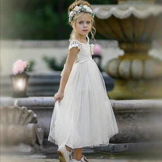 Ivory and red top flower girl dresses