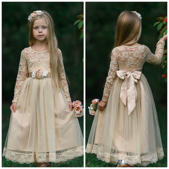 champagne flower girl dresses