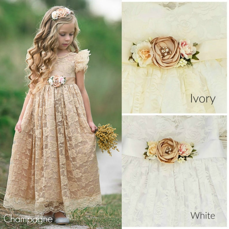 Lace Flower Girl Dressflower Girl Dresses Lace Baby Etsy Australia