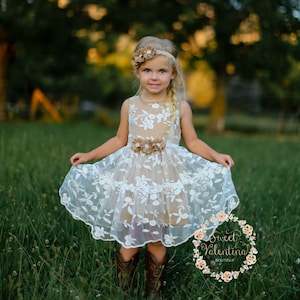 Girls dress, lace flower girl dress, girls dress, girls lace dress,easter dress,brown lace dress,rustic flower girl dress,birthday dress 171