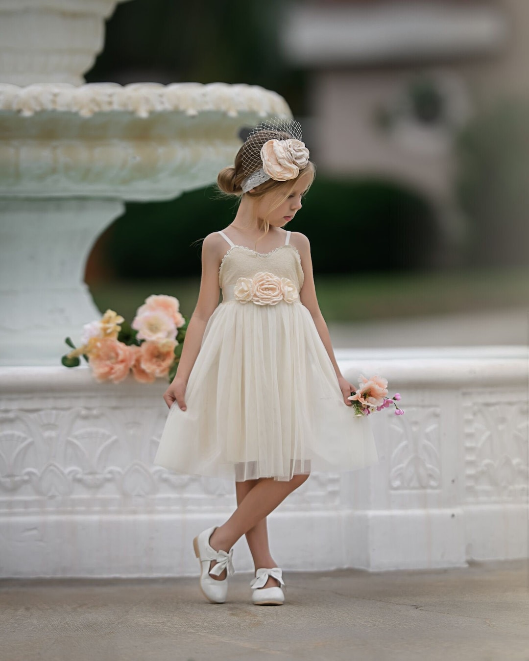 Ivory Flower Girl Dress Rustic Flower Girl Dresses Baby Girl Etsy