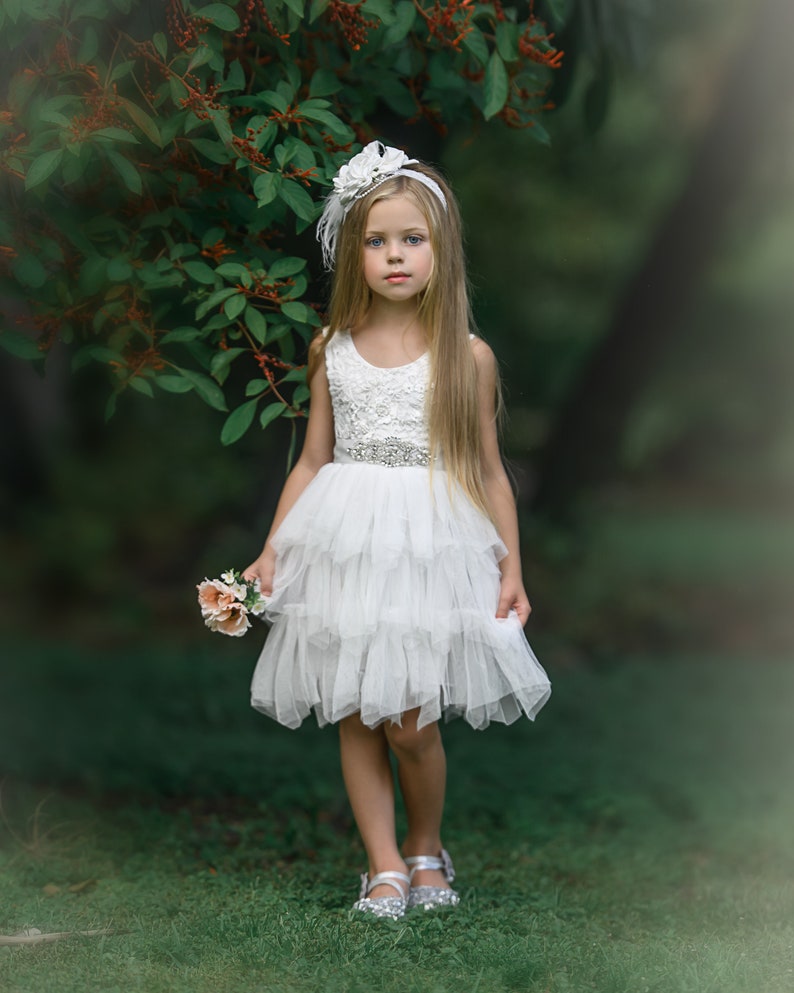 Off White Flower Girl Dress Flower Girl Dresses Tulle Flower Etsy Canada