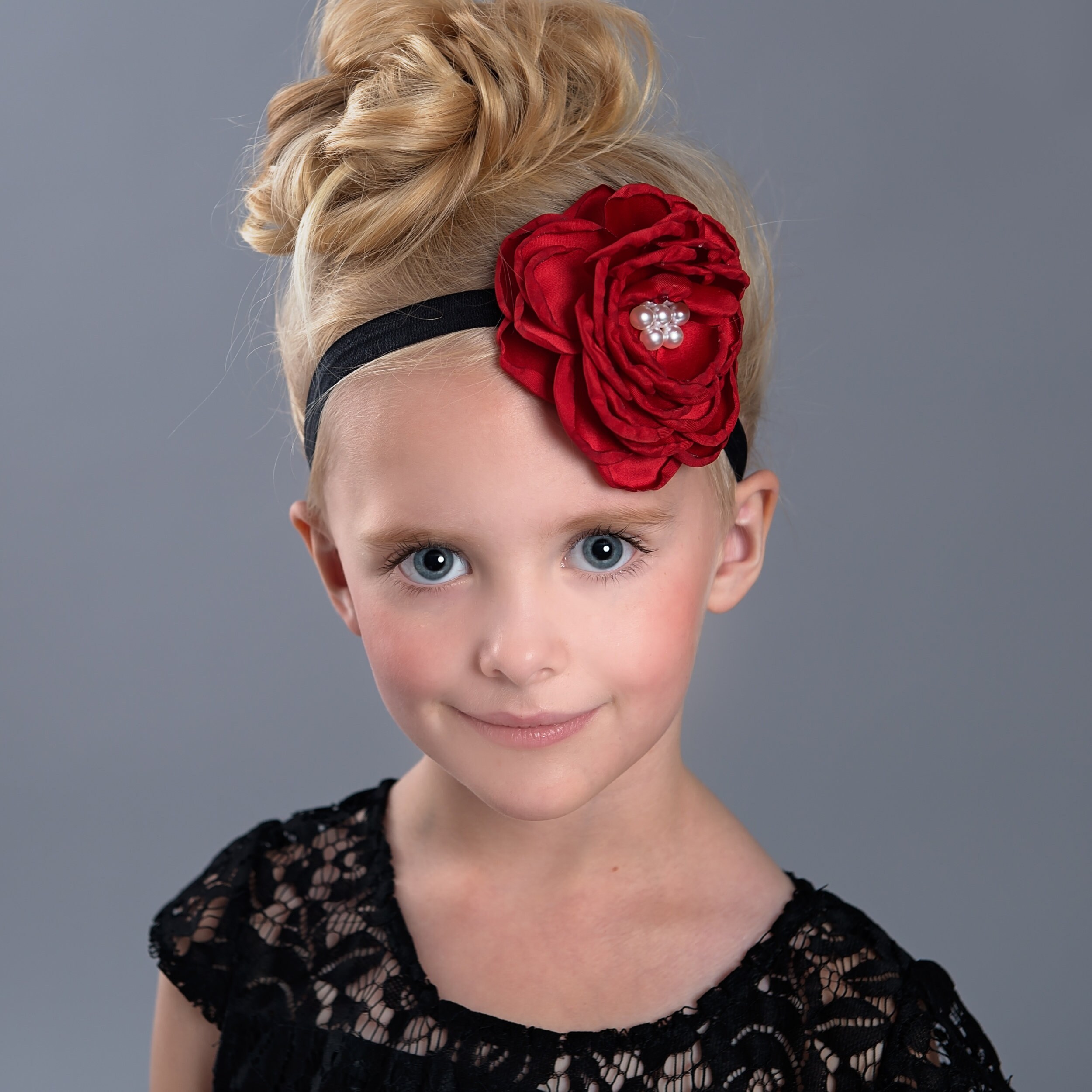 3 Fasce Per Capelli Rosse Con Motivo Floreale – Accessori Natalizi Per Bambine E Neonati (Elastiche E Morbide)