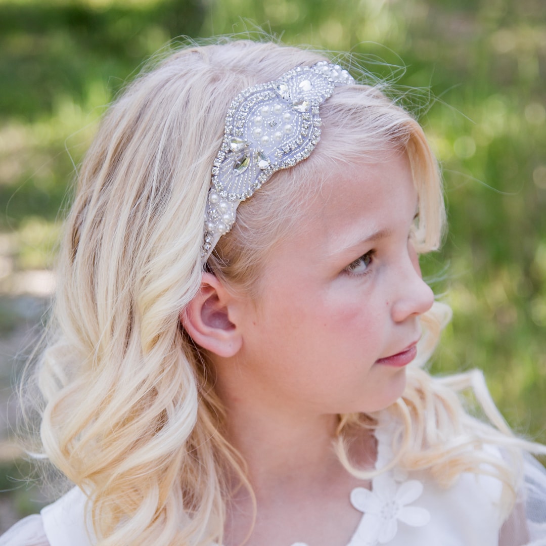 Baby Headband,bridal Headband, Baptism Headband,flower Girl Headband