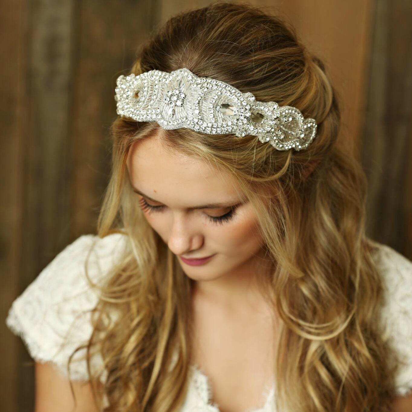 Bridal Crystal Headband, Prom Rhinestone Headbands, Wedding  display picture 1