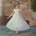 Ivory flower girl dress, Ivory Lace flower girl dress, Tulle Flower Girl Dress, Rustic Flower Girl Dress, Boho Flower Girl, Communion 25