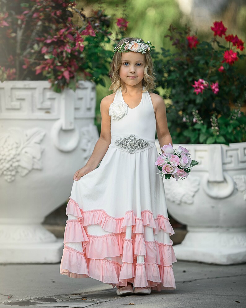 Flower girl dress boho flower girl dressrustic Ivory flower Etsy